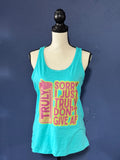 Sorry I Truly Don’t Give AF Graphic Tank Top – Blue Women’s Medium – Funny Summer Drink Tank