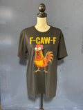 F-CAW-F Chicken Graphic T-Shirt – Black Unisex Medium – Funny Chicken Tee