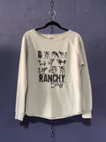 Ranchy Stuff Cow Graphic Crewneck – Soft Green Women’s Medium – Cute Western Cow Crewneck