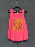 Sorry I Truly Don’t Give AF Graphic Tank – Hot Pink Women’s Large – Funny Summer Drink Tee