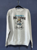 I’m Having a Meltdown Graphic Crewneck – Grey Unisex Large – Funny Melting Snowman Sweatshirt