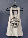 I Workout… Just Kidding I Chase Chickens Tank Top – Grey Women’s XL – Funny Farm Tank