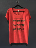 Home Is Where My Herd Is Graphic T-Shirt – Red Women’s XL – Farm & Cow Lover Tee