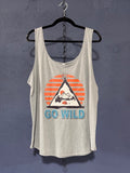 Go Wild Camping Graphic Tank Top – Light Grey Women’s Cut 2XL – Retro Outdoor Adventure Tank
