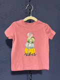 Fall Vibes Pumpkin Toddler T-Shirt – Size 2T Pink – Cute Autumn Kids Graphic Tee