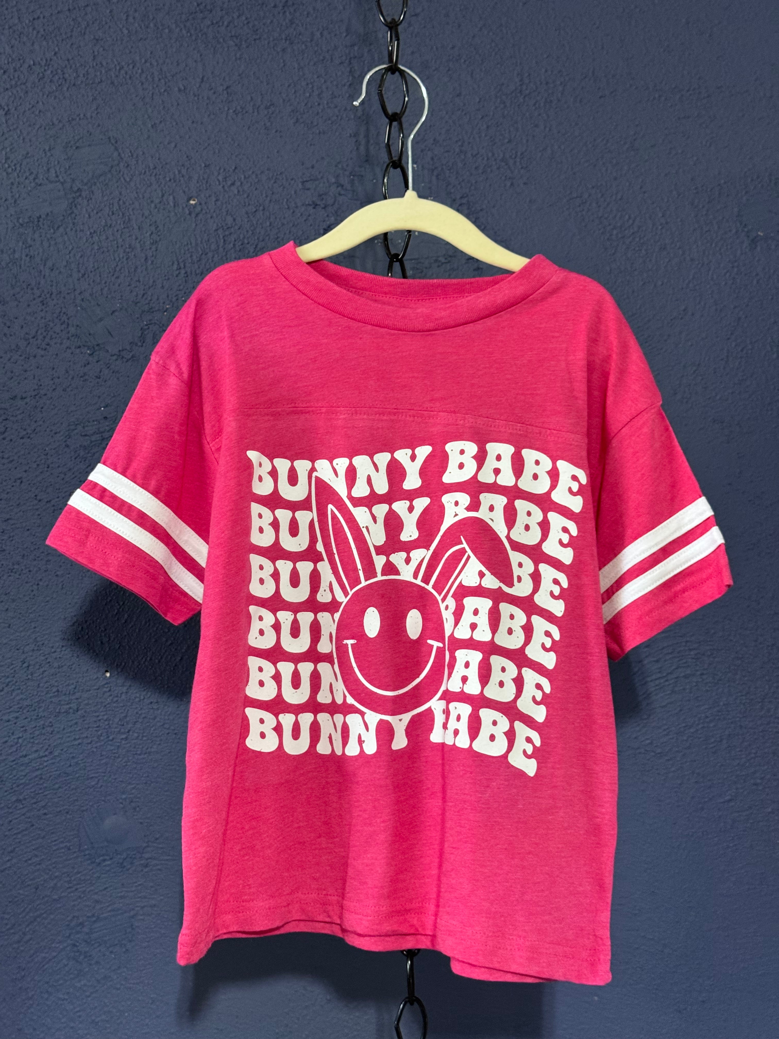 Bunny Babe Kids T-Shirt – Size 5/6T Pink – Cute Bunny Graphic Tee