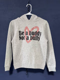 Be a Buddy Not a Bully Kids Hoodie – Youth Medium Grey – Anti-Bullying Graphic Sweatshirt