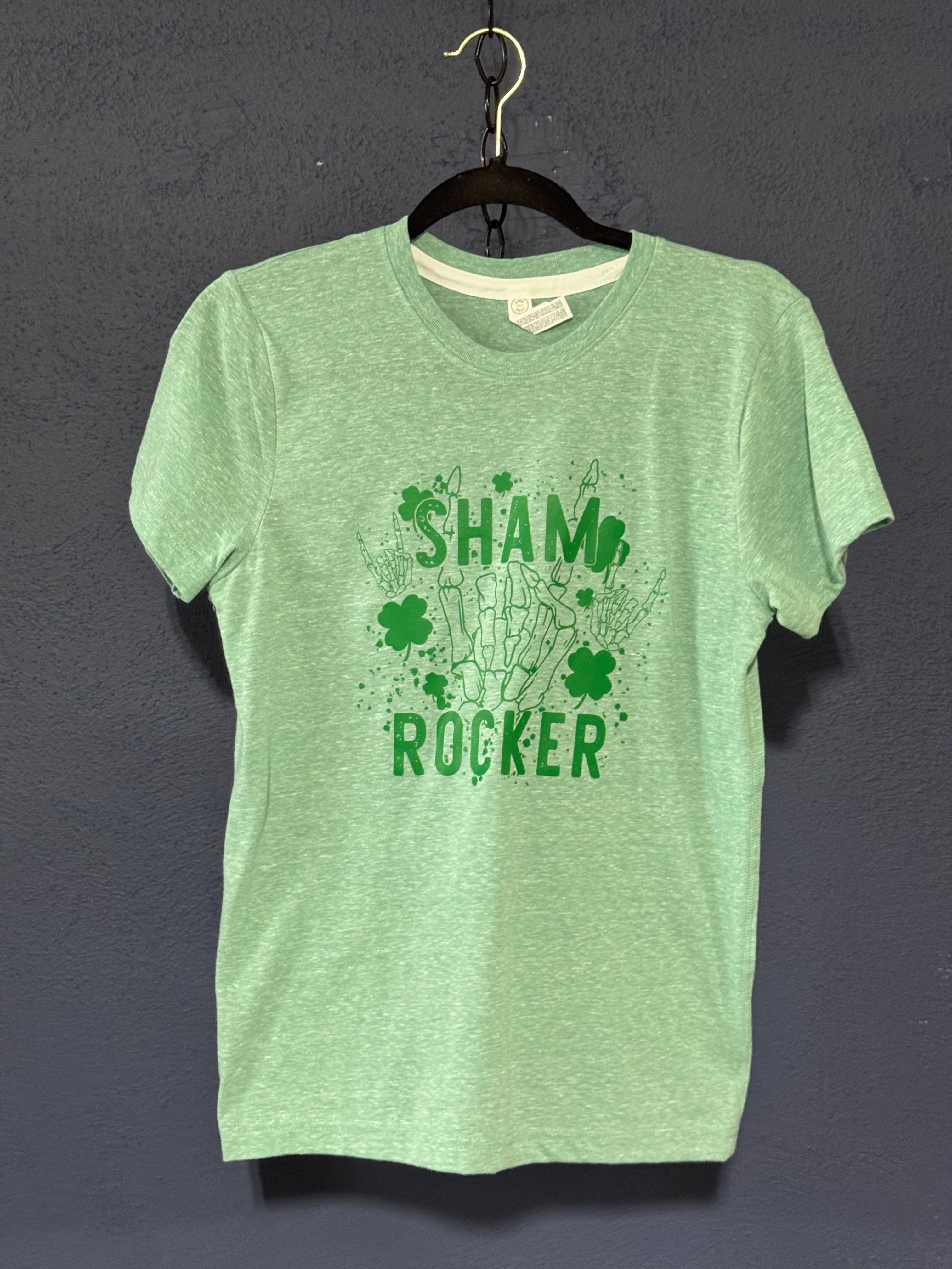 Sham Rocker Kids T-Shirt – Youth Large Green – St. Patrick’s Day Graphic Tee
