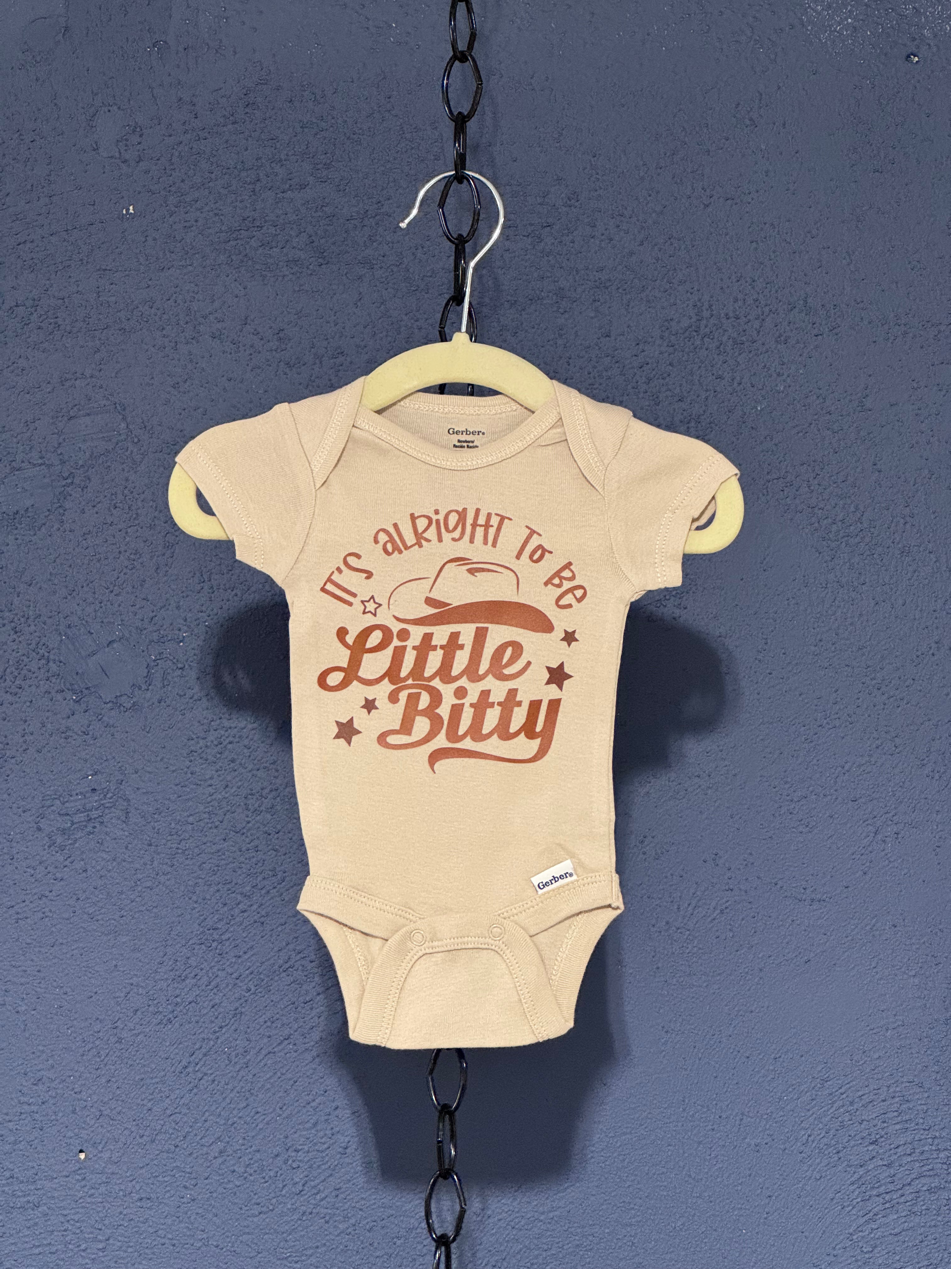 Little Bitty Western Onesie – Tan Newborn Infant – Cute Baby Graphic Onesie