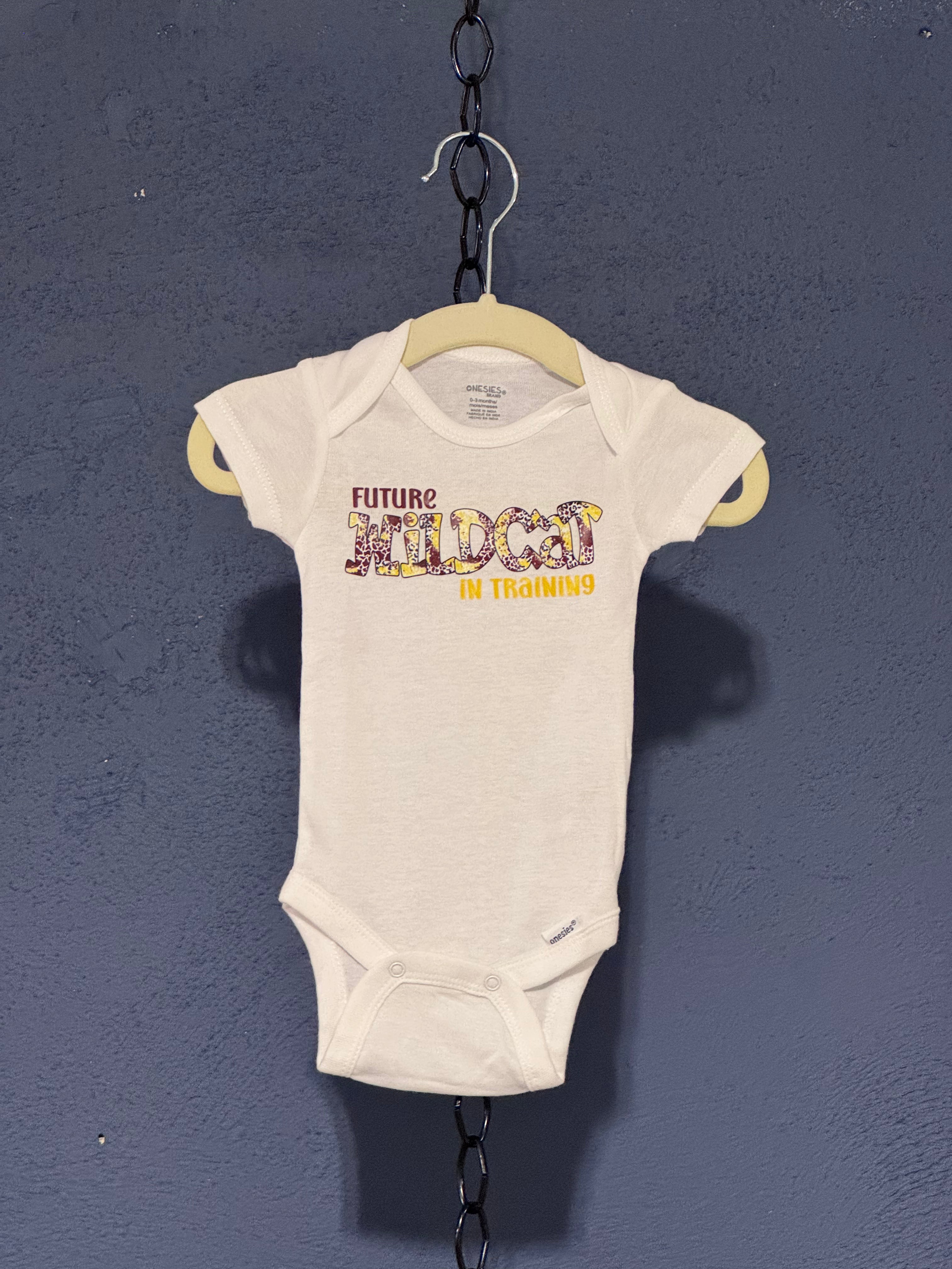 Future Wildcat Onesie – White 0-3 Month Infant – School Spirit Baby Graphic Onesie