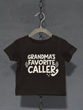 Grandma’s Favorite Caller Tee – Black 6-9 Month Infant – Funny Baby Graphic Shirt