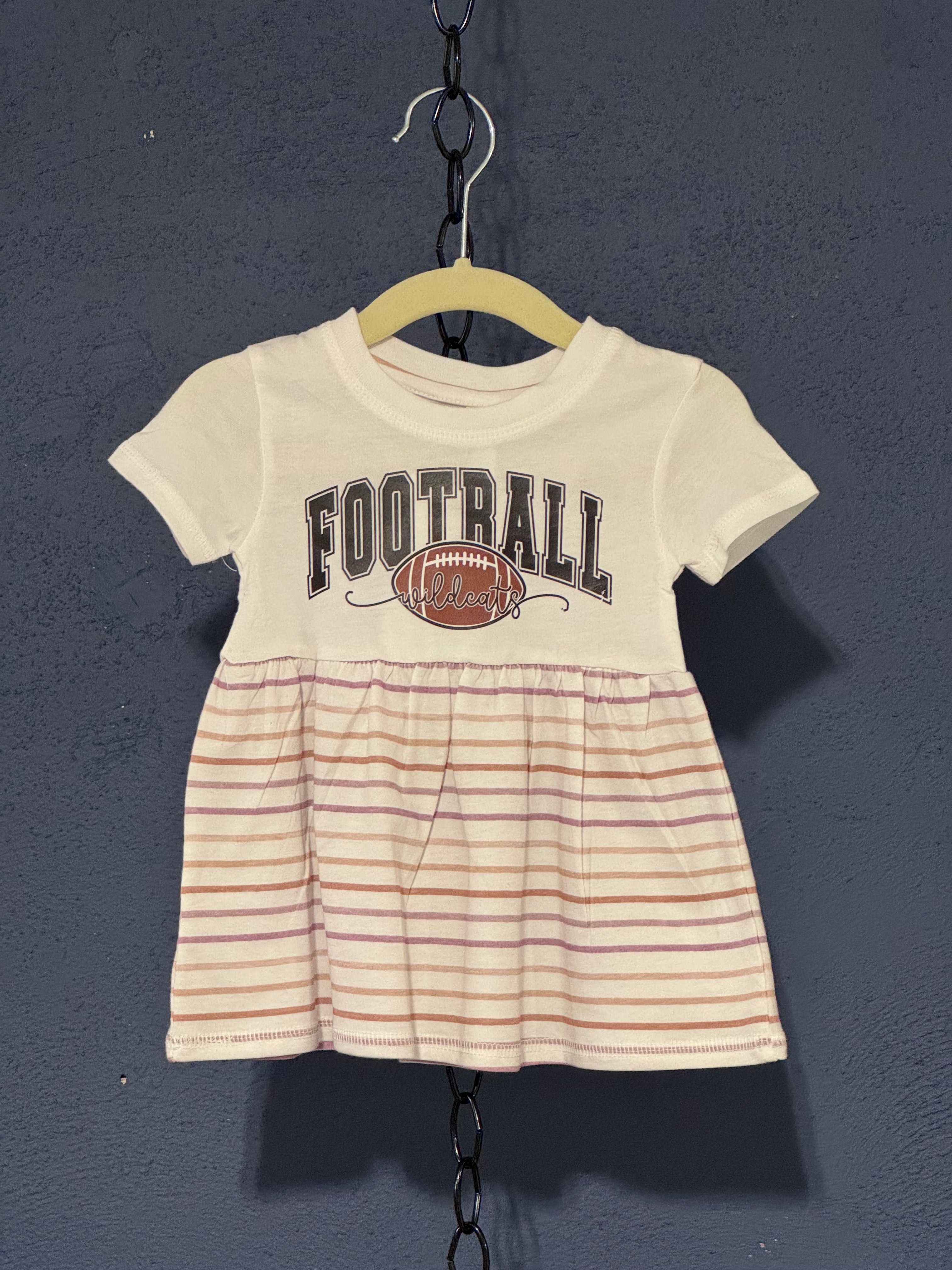 Football Wildcats Dress – White 6 Month Infant – Baby Girl Game Day Outfit