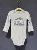 Mommy’s Little Troublemaker Onesie – Light Gray 18 Month Infant – Long Sleeve Graphic Bodysuit