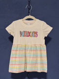 Wildcats Colorful Dress – White 18 Month Toddler – Striped Skirt School Spirit Dress