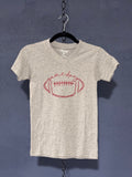 Game Day Football T-Shirt – Gray Youth Medium – Red Football Graphic Tee
