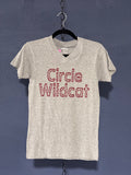Circle Wildcat T-Shirt – Gray Youth Large – Distressed Text Graphic Tee