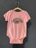 Montana Bear Onesie – Pink 24 Months – Rustic State Graphic Baby Bodysuit