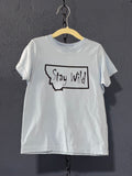 Stay Wild Montana Tee – Light Blue 4T – State Outline Graphic Toddler T-Shirt