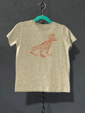 Dinosaur Word Art Tee – Heather Grey 4T – T-Rex Graphic Toddler T-Shirt