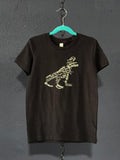 Dinosaur Word Art Tee – Black Youth Small – T-Rex Graphic Kids T-Shirt